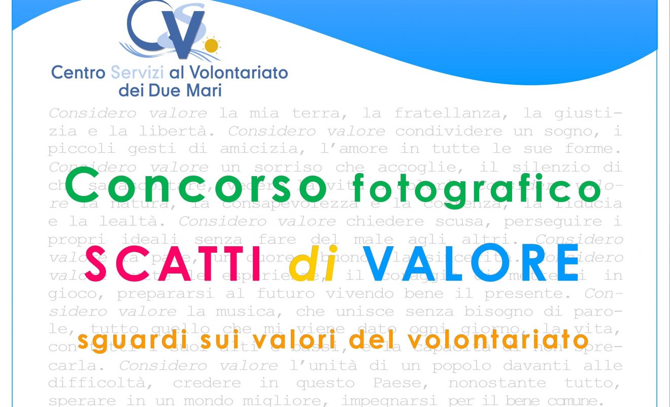 Al via l’edizione 2019 del concorso fotografico “Scatti di Valore: sguardi sui valori del volontariato”