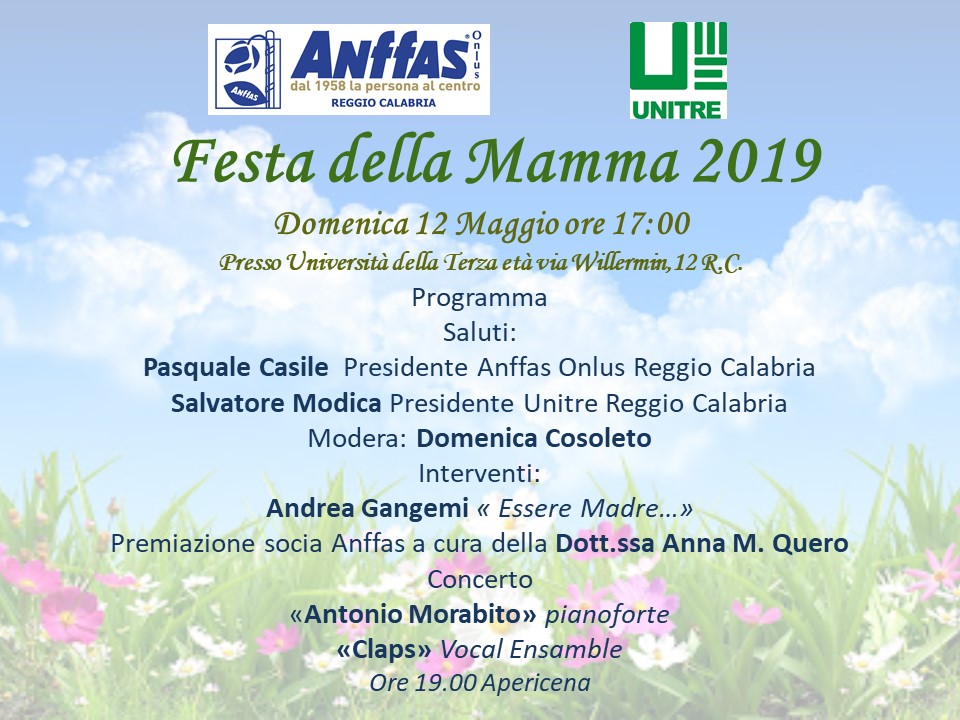 L'ANFFAS organizza la ＂Festa della mamma 2019＂