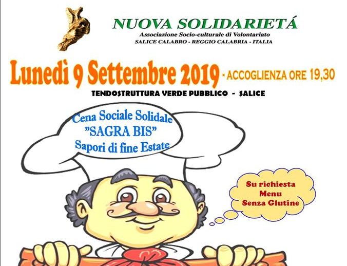 Cena sociale solidale ＂SAGRA BIS: sapori di fine estate＂