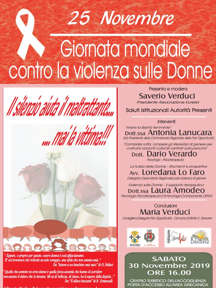 L'associazione Eureka promuove un convegno contro la violenza sulle donne