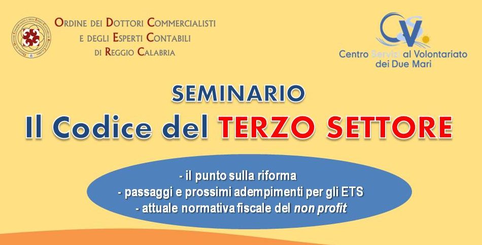 On line le slide del seminario “Il Codice del Terzo Settore: il punto sulla riforma, passaggi e prossimi appuntamenti per gli ETS, attuale normativa fiscale degli enti non profit”