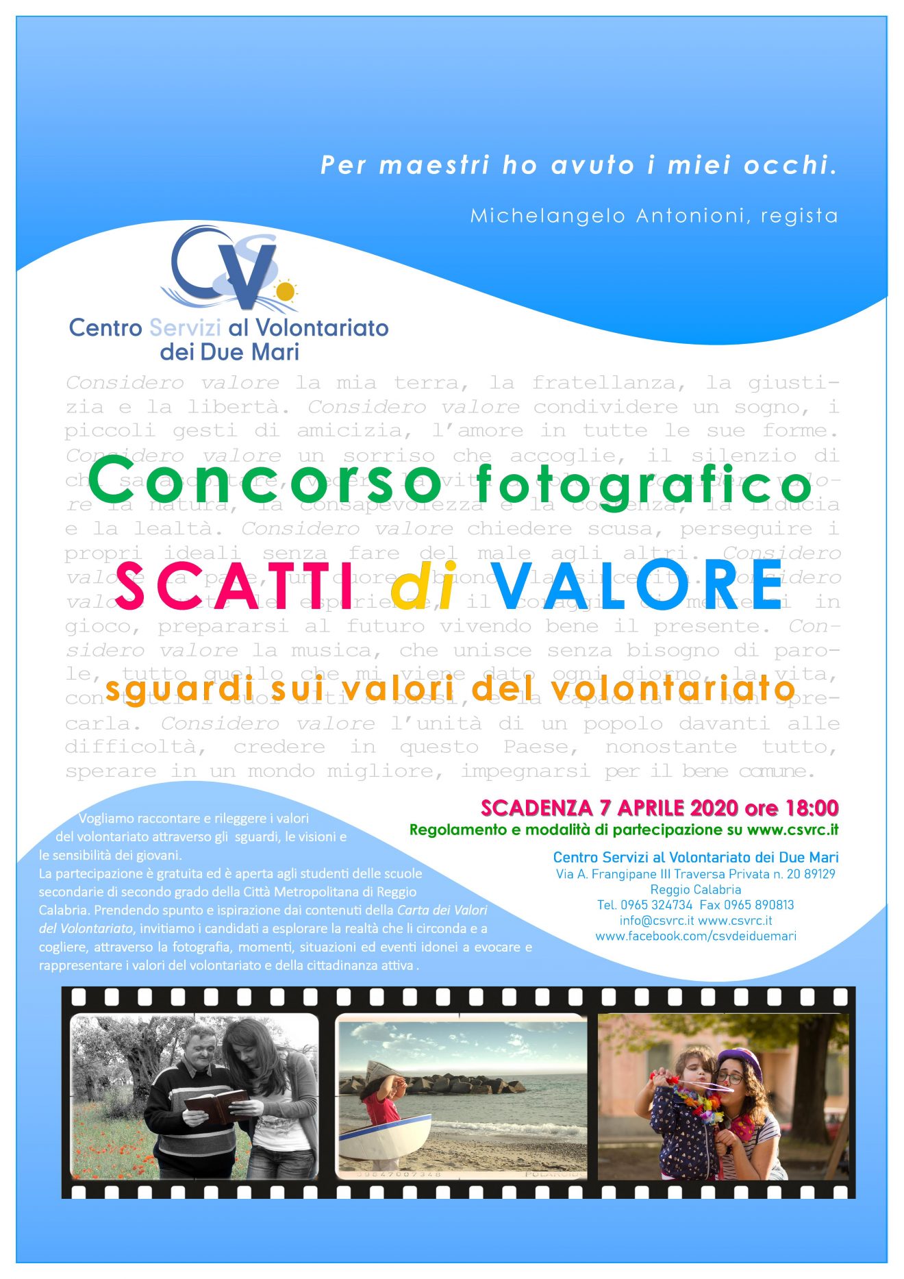 Al via l’edizione 2020 del concorso fotografico “Scatti di Valore: sguardi sui valori del volontariato”