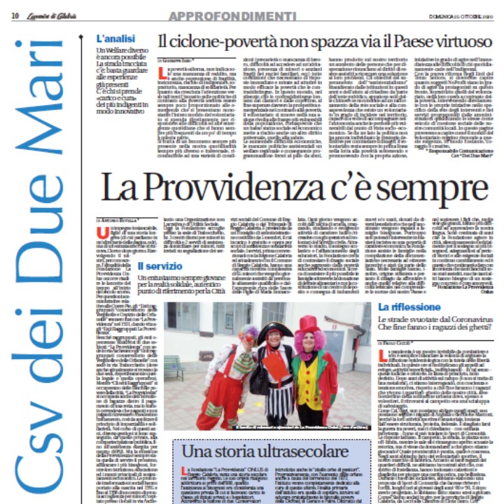 Avvenire di Calabria: pubblicato lo speciale di ottobre del CSV dei Due Mari