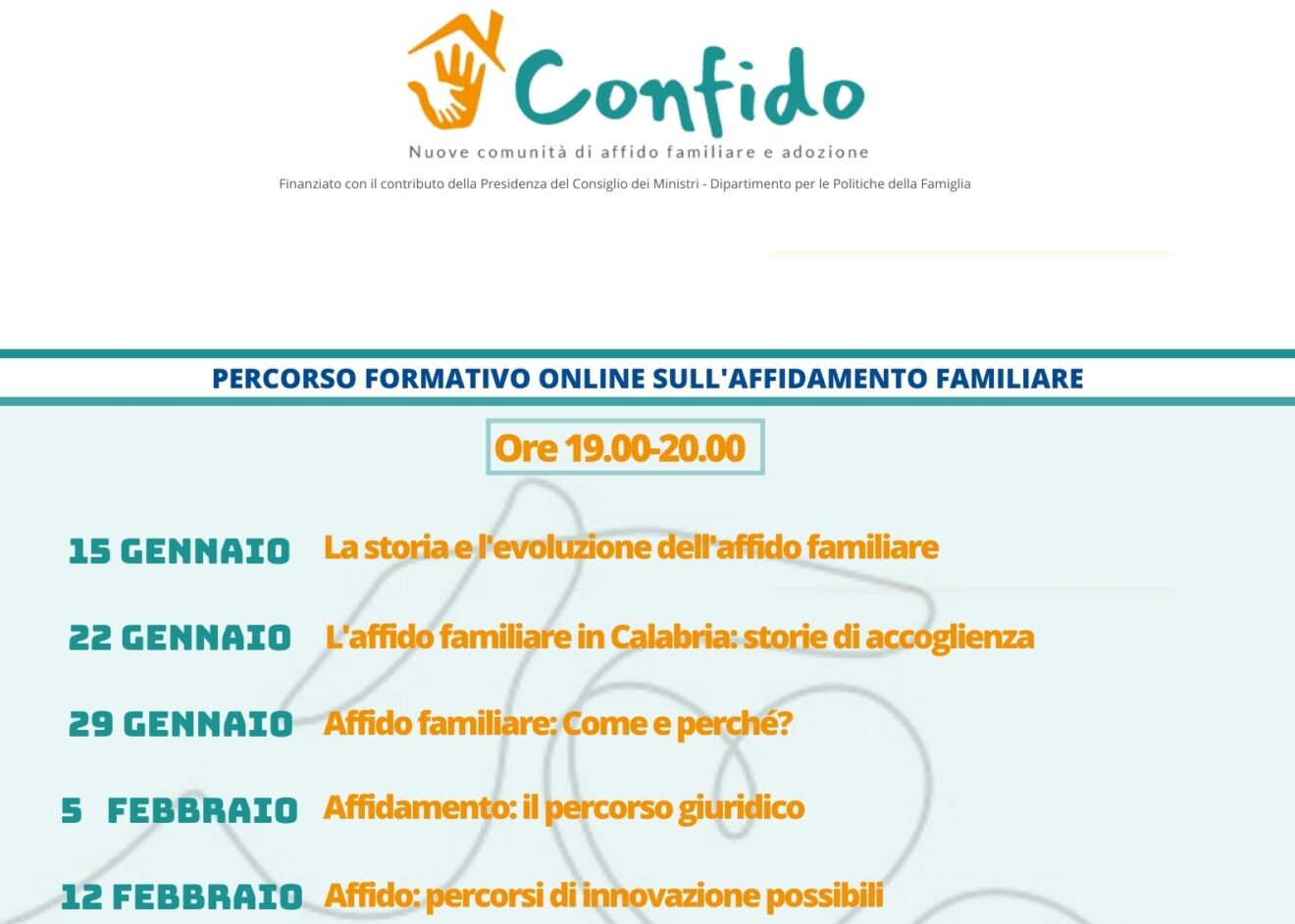 Al via il Progetto Confido, del Forum delle associazioni familiari e del Centro Comunitario Agape