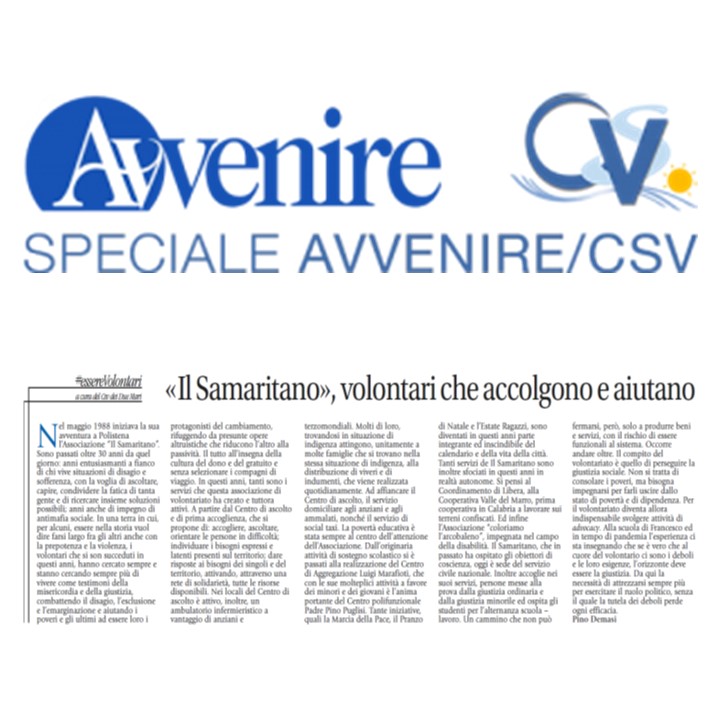 #essereVolontari - La rubrica del CSV dei Due Mari sull'Avvenire di Calabria