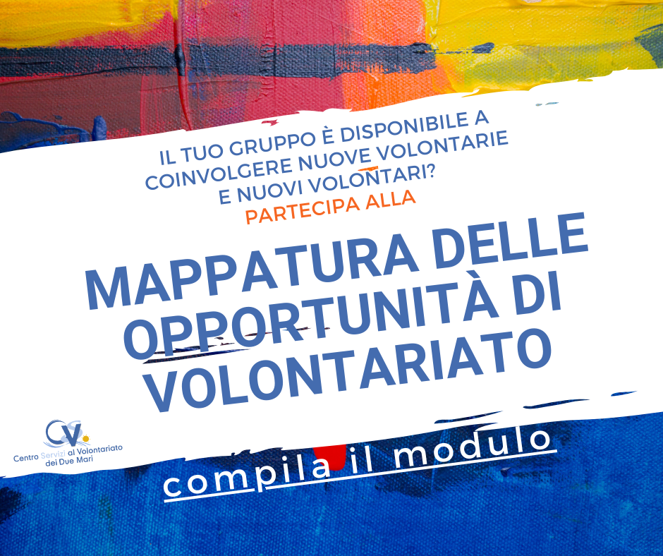 COINVOLGERE NUOVI VOLONTARI: mappatura delle opportunità di volontariato