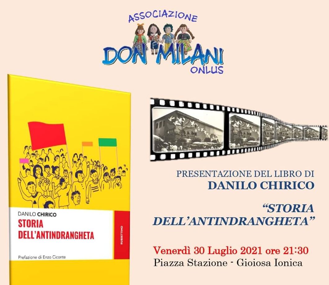 L'ass. Don Milani promuove la presentazione del libro ＂Storia dell'antindrangheta＂