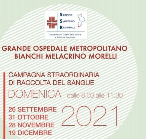 Campagna straordinaria di raccolta sangue