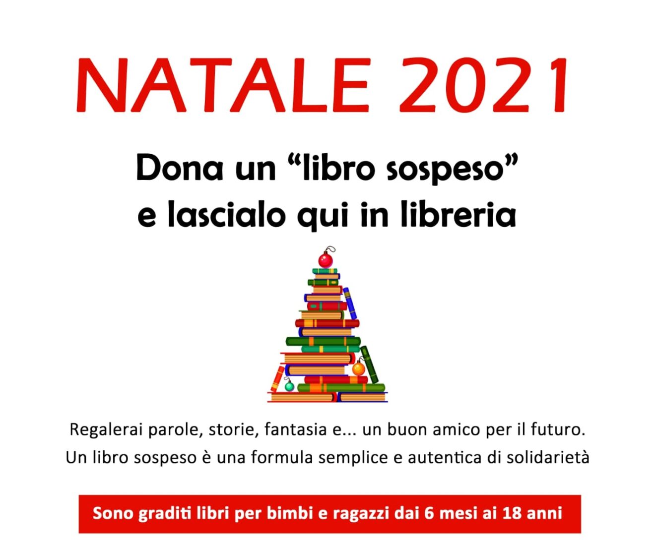 Tutto dicembre e fino al 6 gennaio: LIBRO SOSPESO 2021