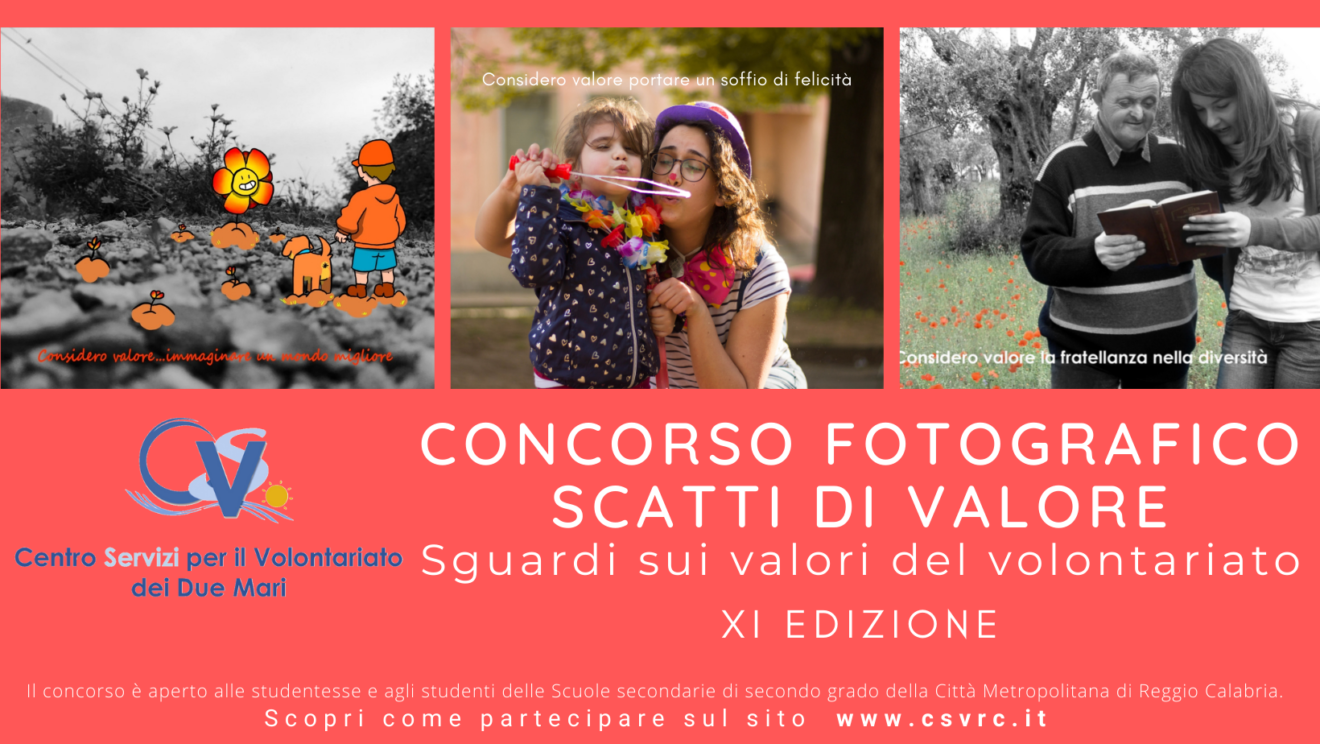 XI edizione del concorso fotografico ＂SCATTI DI VALORE  - Sguardi sui valori del volontariato＂ - Proroga termini