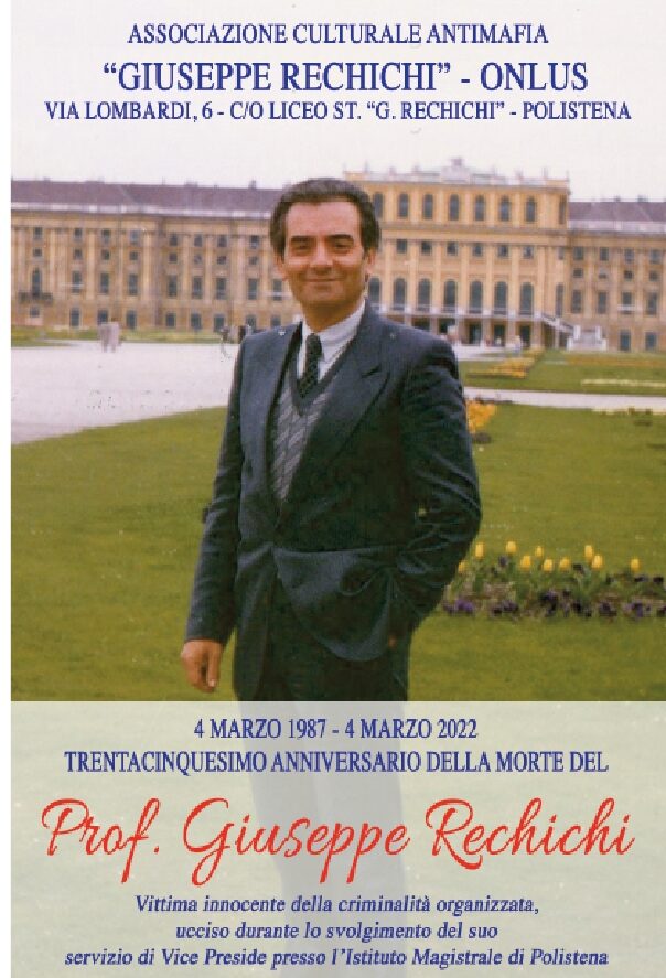 4 marzo 1987 - 4 marzo 2022 Trentacinquesimo anniversario della morte del prof. Giuseppe Rechichi