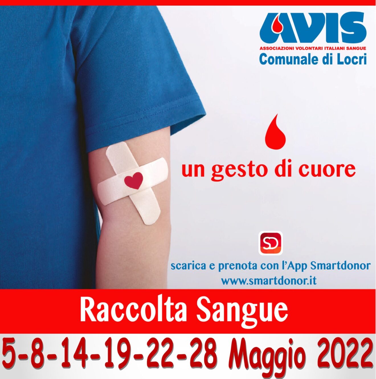 L’AVIS Comunale di Locri comunica le date delle raccolte di sangue per il mese di maggio 2022