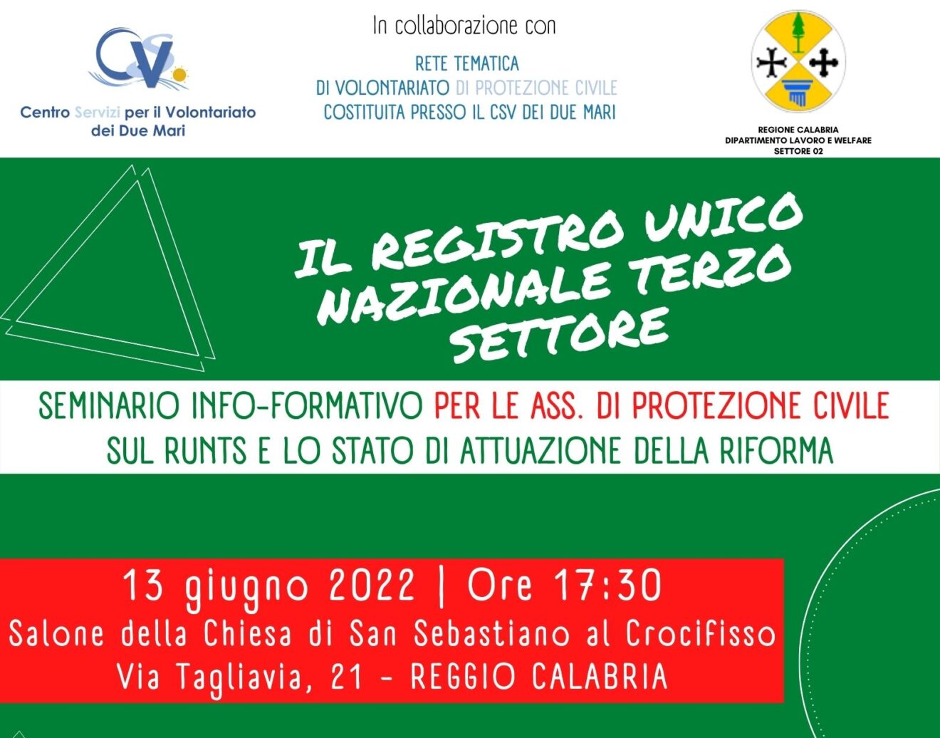 Seminario info-formativo per le Associazioni di Protezione Civile sul RUNTS e lo stato di attuazione della Riforma