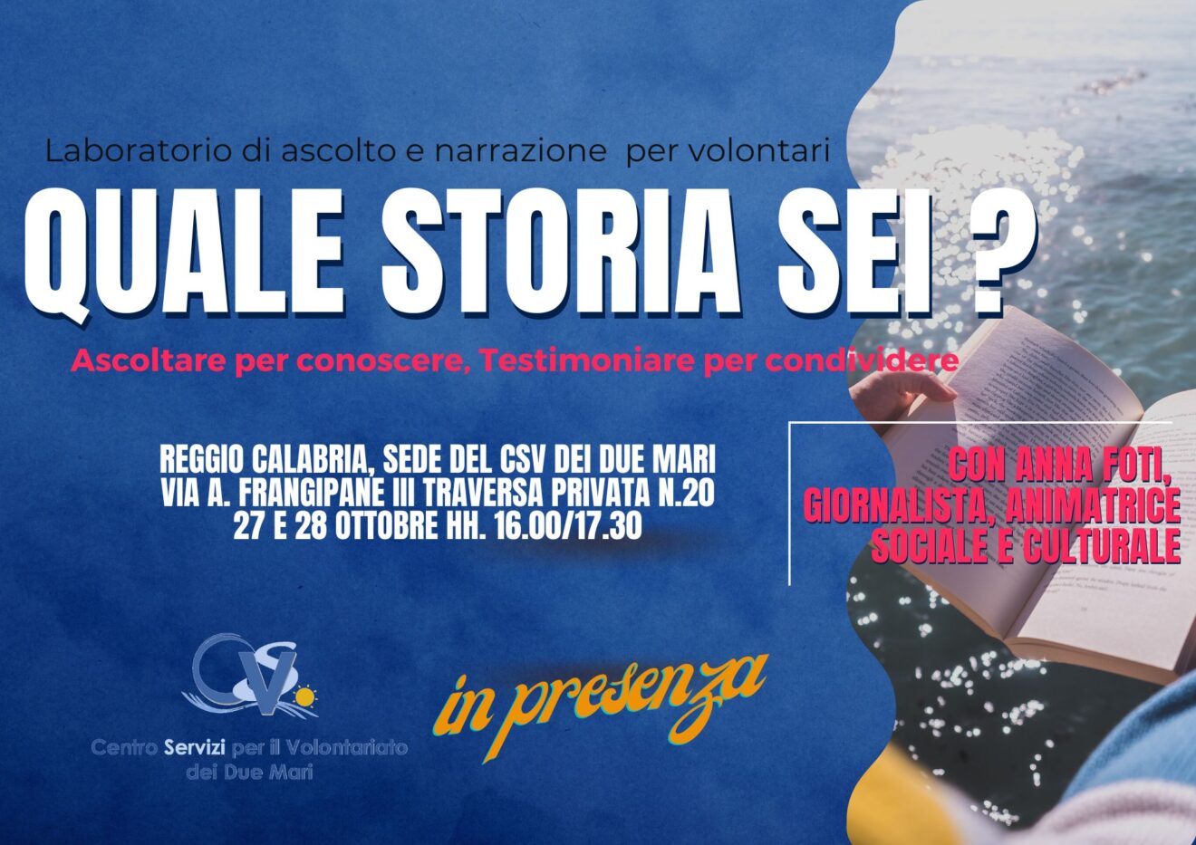 Laboratorio formativo QUALE STORIA SEI? 27 e 28 ottobre 2022