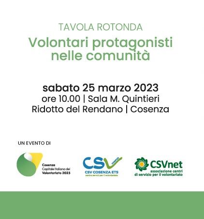 Evento inaugurale “Cosenza Capitale italiana del volontariato 2023”