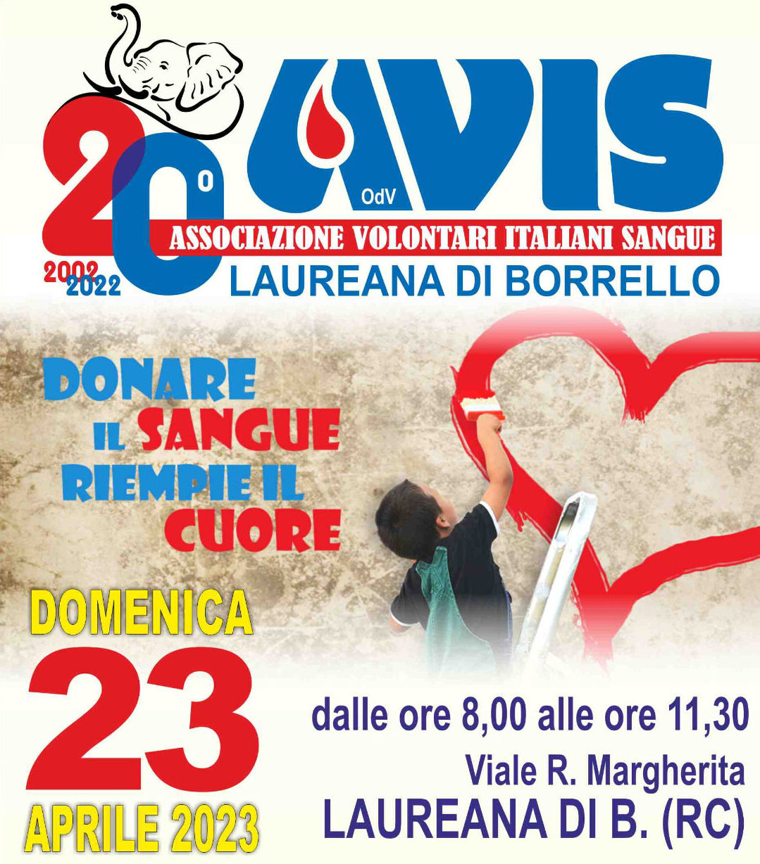 L'AVIS comunale di Laureana di Borrello organizza una giornata di raccolta di sangue
