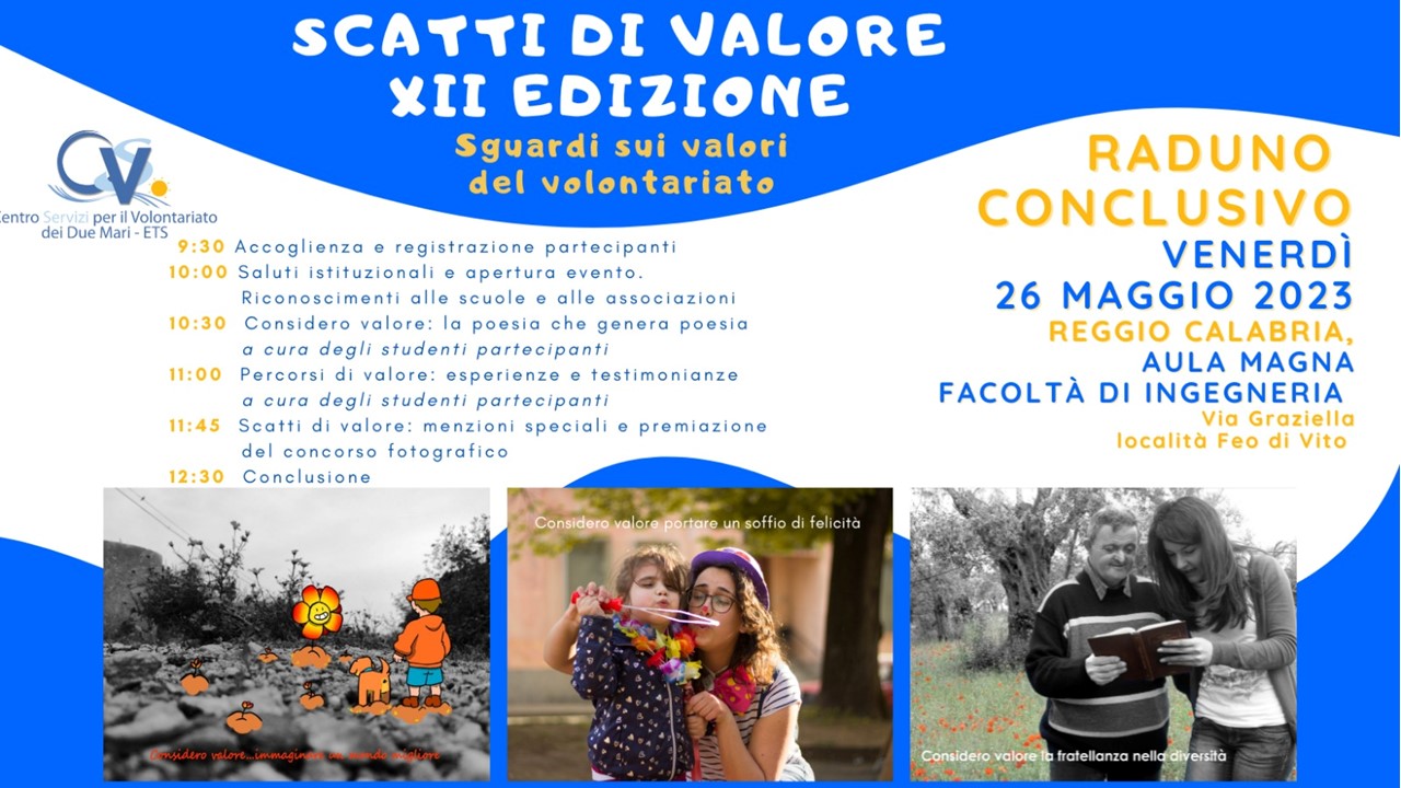 CSV dei Due Mari – ETS » Il 26 maggio l'evento conclusivo di Scatti di  Valore