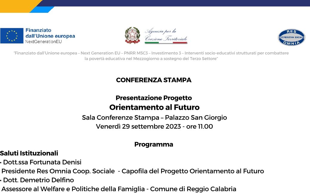 Conferenza stampa di presentazione del Progetto ＂Orientamento al Futuro＂