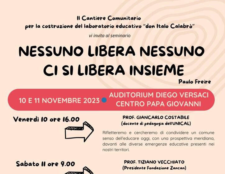 Seminario ＂Nessuno libera nessuno, ci si libera insieme＂