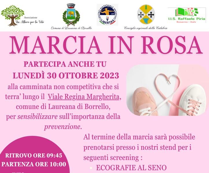 Marcia in rosa a Laureana di Borrello