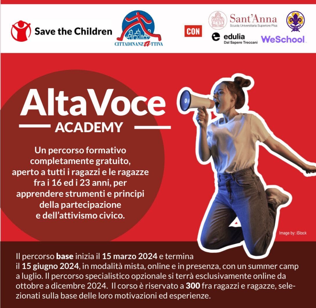 Al via AltaVoce Academy, un percorso formativo gratuito per giovani tra i 16 e i 23 anni