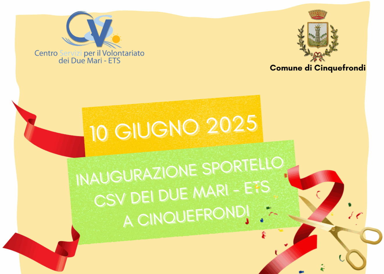 Il CSV dei Due Mari - ETS apre uno sportello a Cinquefrondi