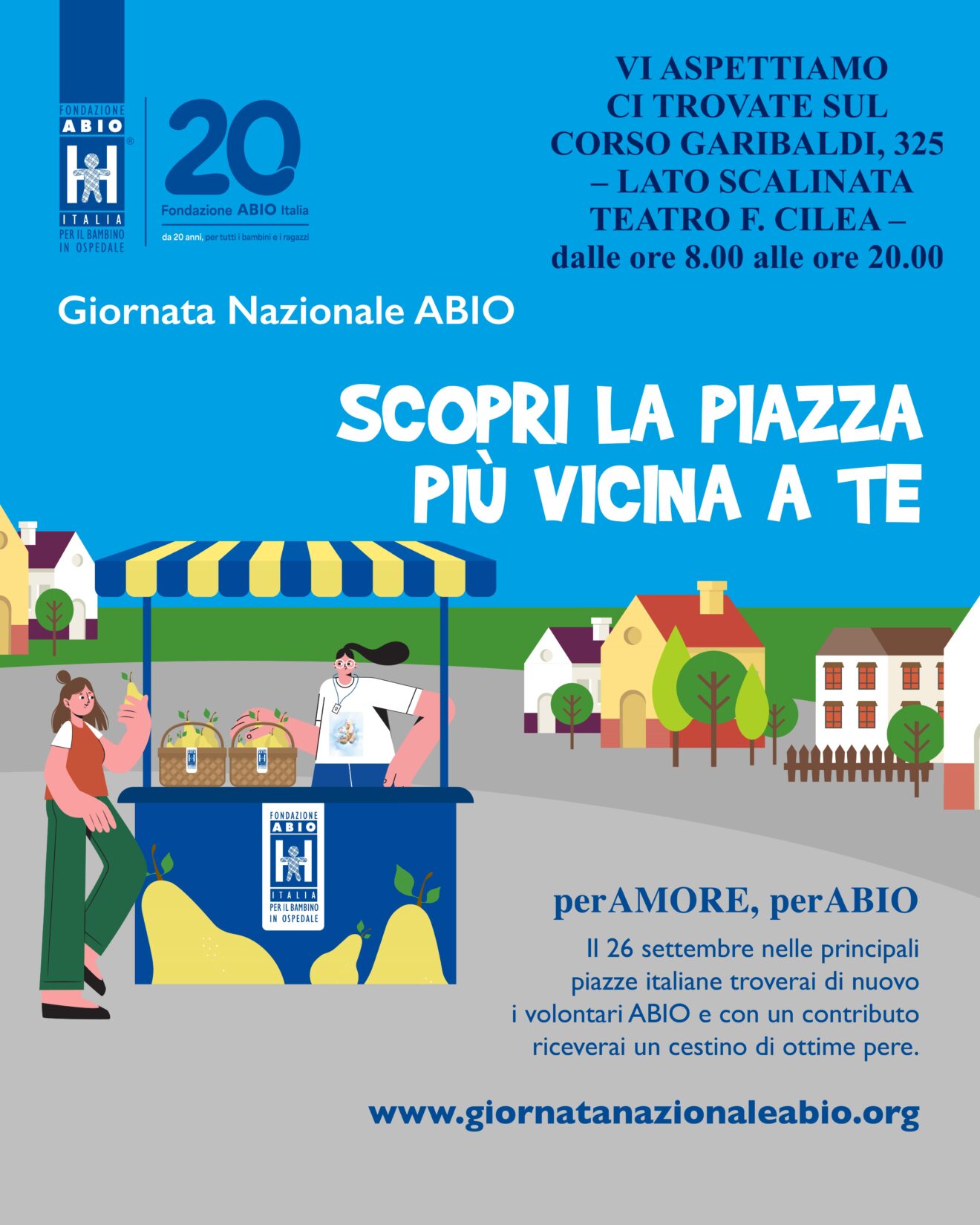 Ventiduesima Giornata Nazionale perAmore, perABIO. Le pere più buone aiutano i bambini in ospedale